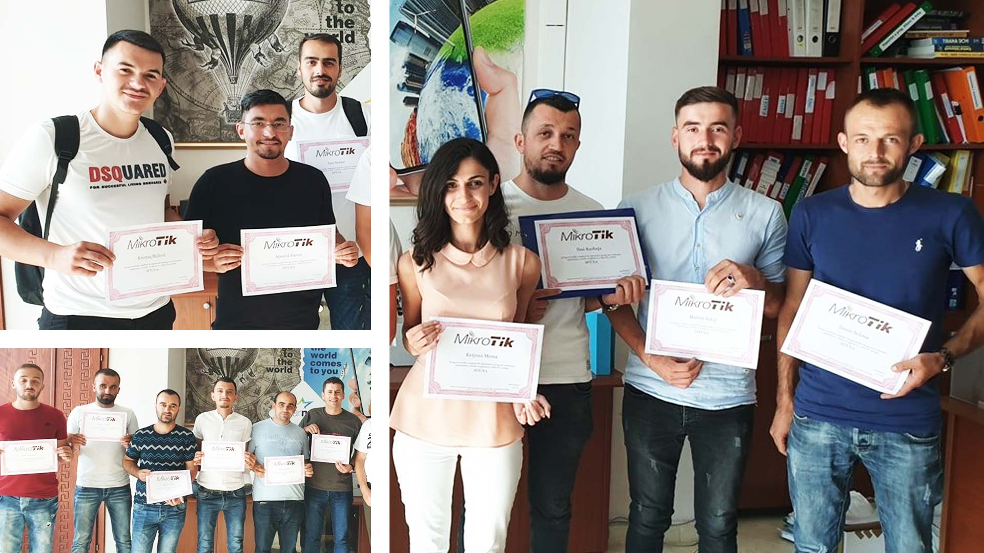 Grupe studentësh me certifikatat e tyre MikroTik