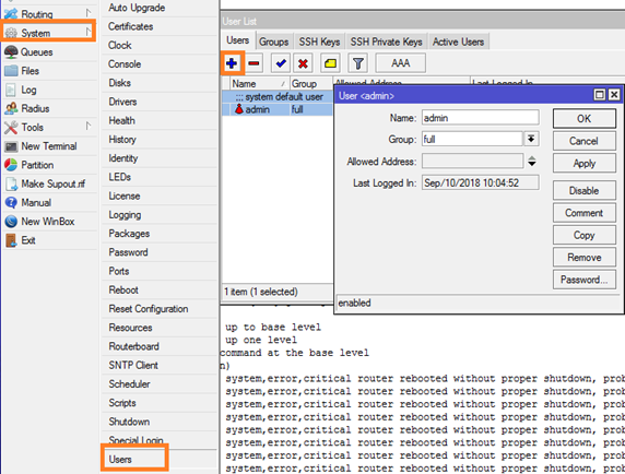 Mikrotik настройка access list wifi