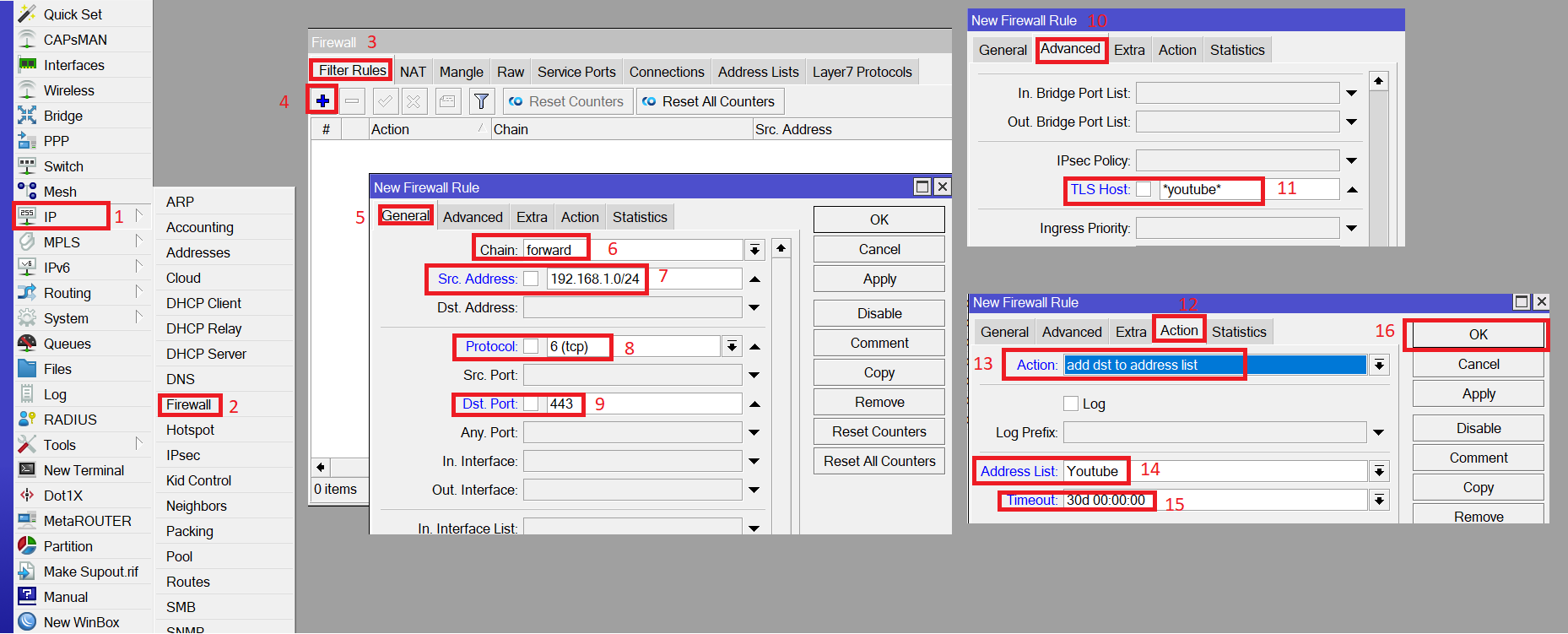 layer 7 filter mikrotik netflix